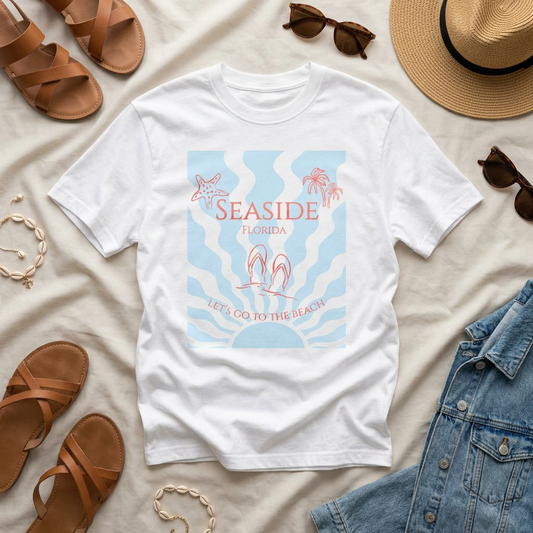 Let's Go to the Beach Seaside Florida Graphic T-Shirt