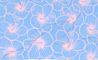 Hibiscus Breeze Beach Towel — Pastel Blue & Pink