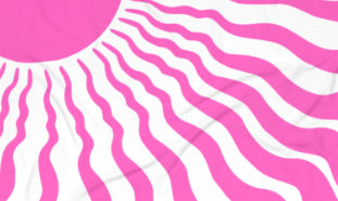 Pink Wavy Sun Beach Towel — Retro Summer Stripe Beach Towel