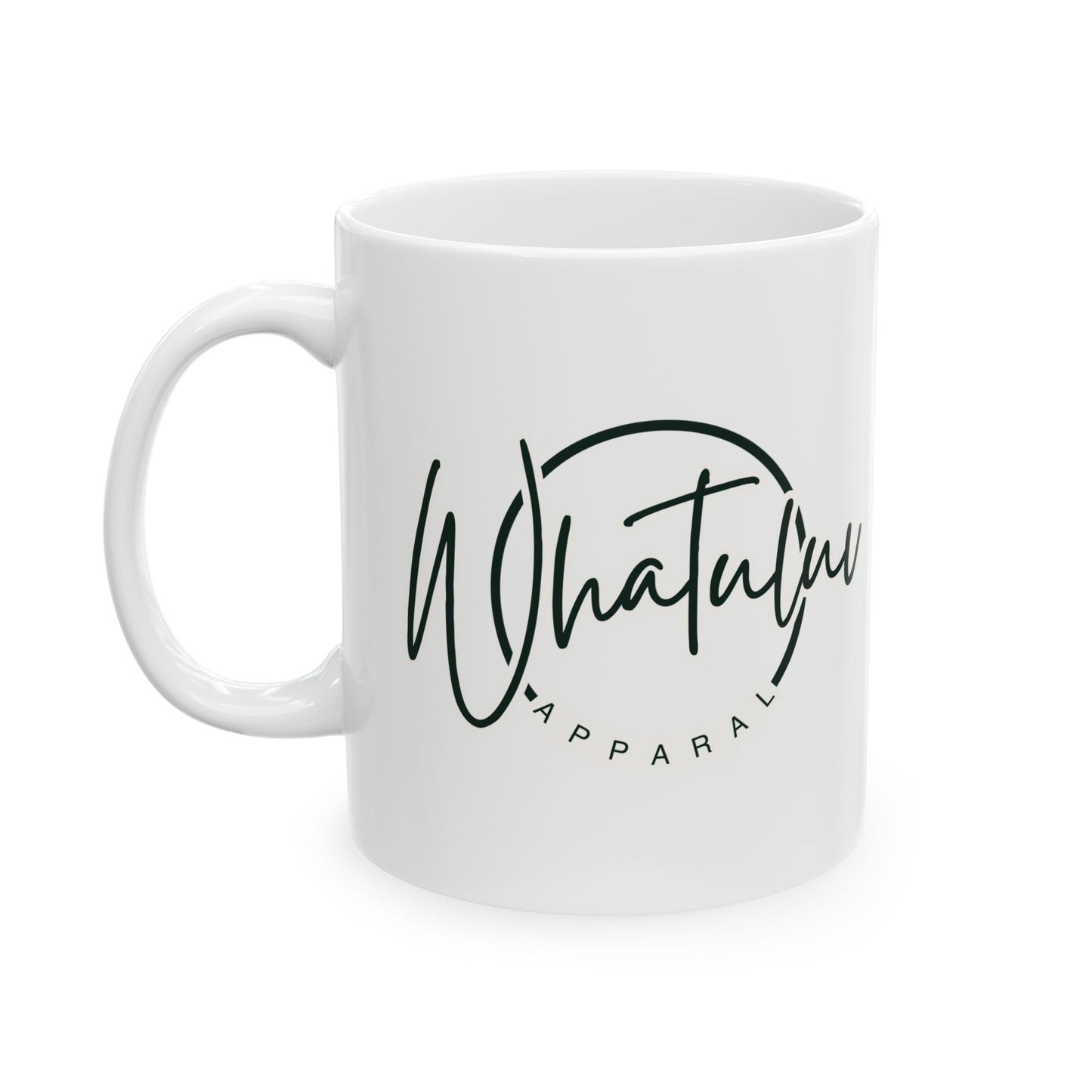 Whatuluv Logo, Ceramic Mug, Coffee Cup, Gift for Her, Tea Lover, Kitchen Decor, Personalized Drinkware, hot or cold liquids, Dishwasher safe