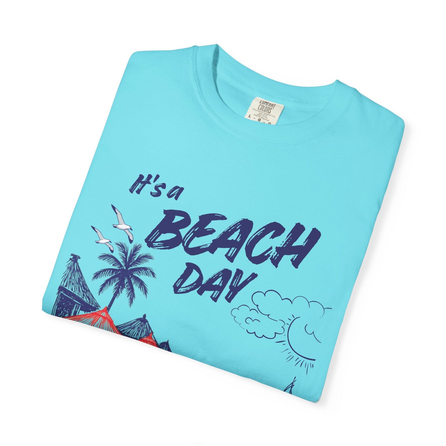 Beach Day Beach Night T-Shirt — Front & Back Beach Scene Unisex Tee