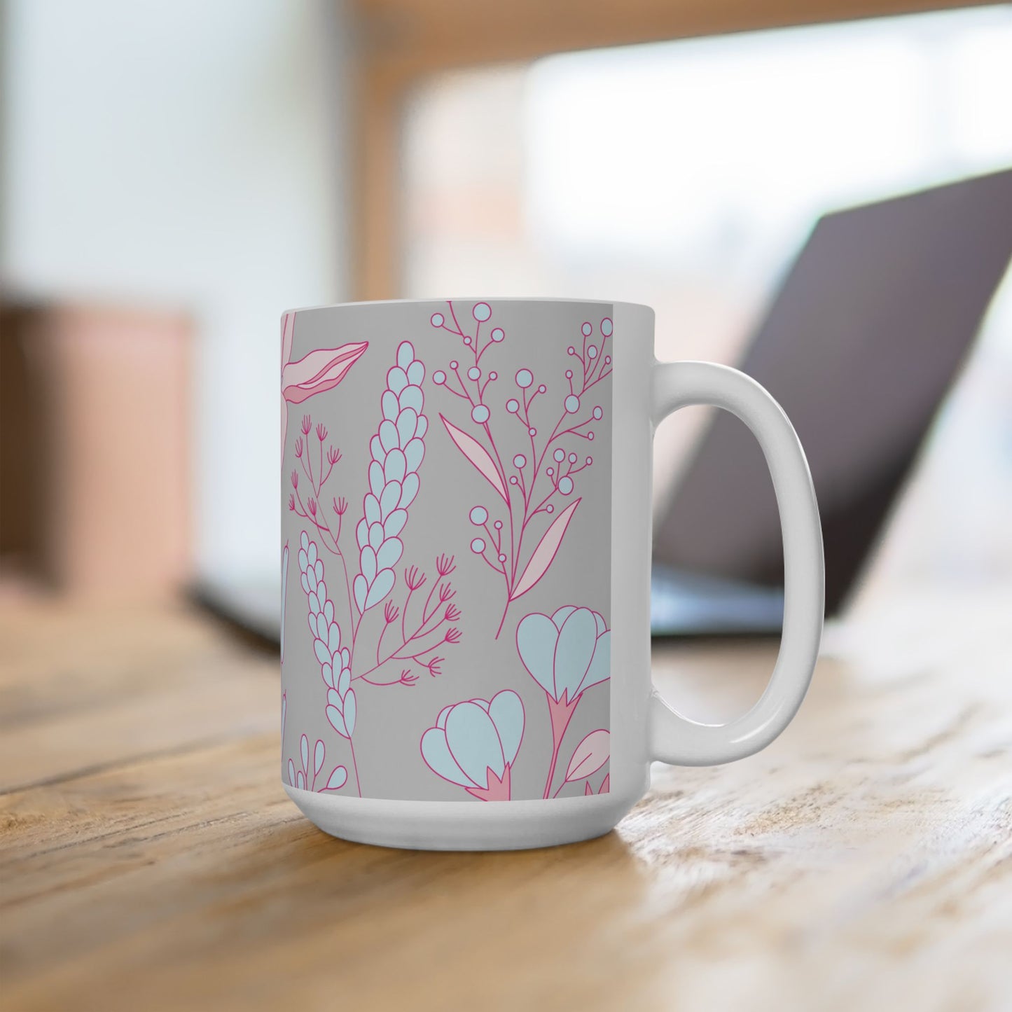 Worthy Floral Ceramic Mug — Inspirational Coffee & Tea Cup, Gift for Garden Lovers (11oz/15oz)