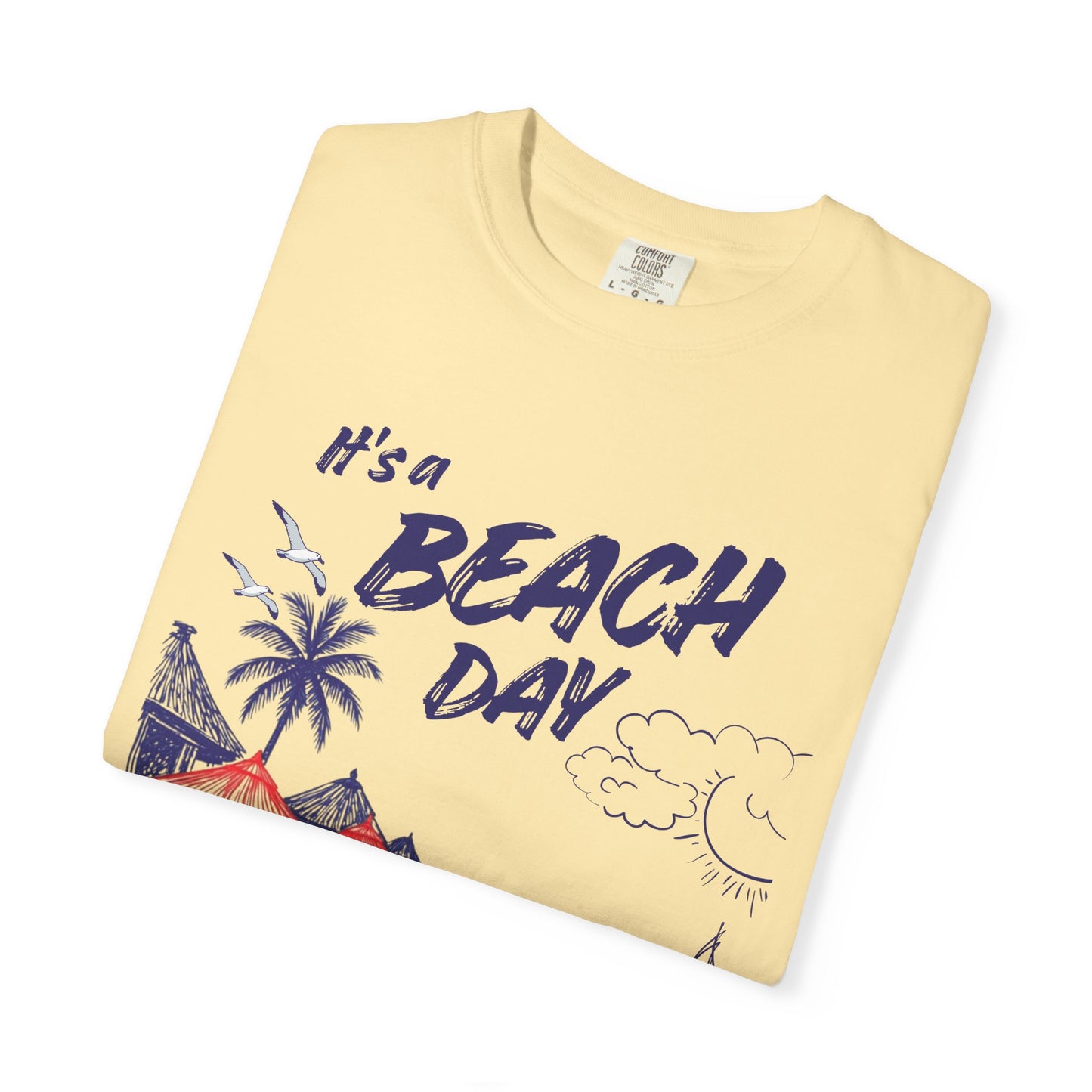 Beach Day Beach Night T-Shirt — Front & Back Beach Scene Unisex Tee