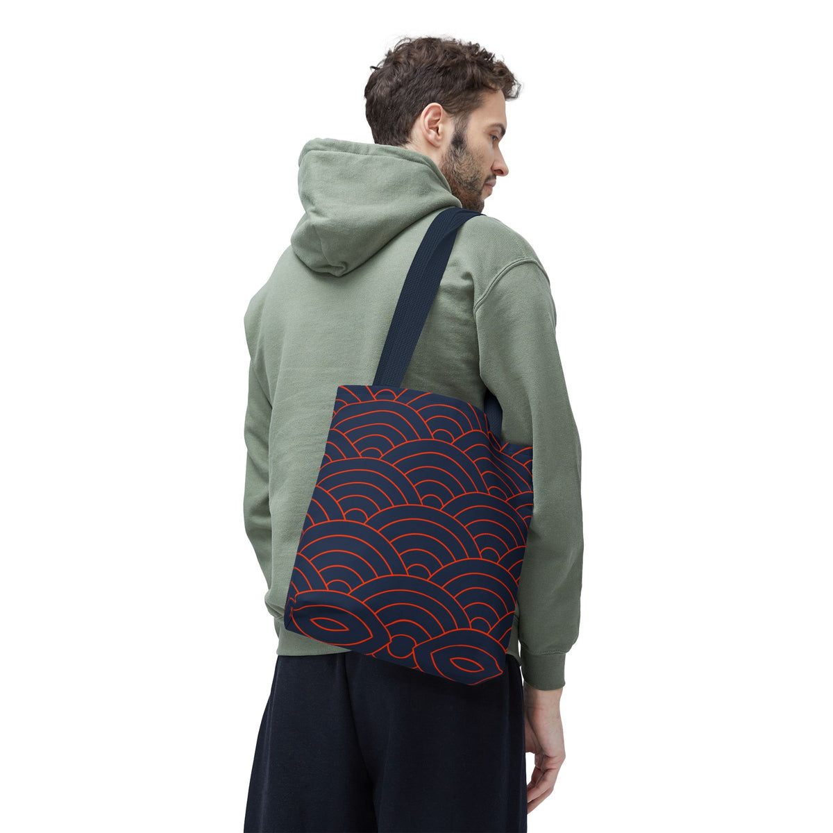 Japanese Seigaiha Wave Pattern Tote Bag
