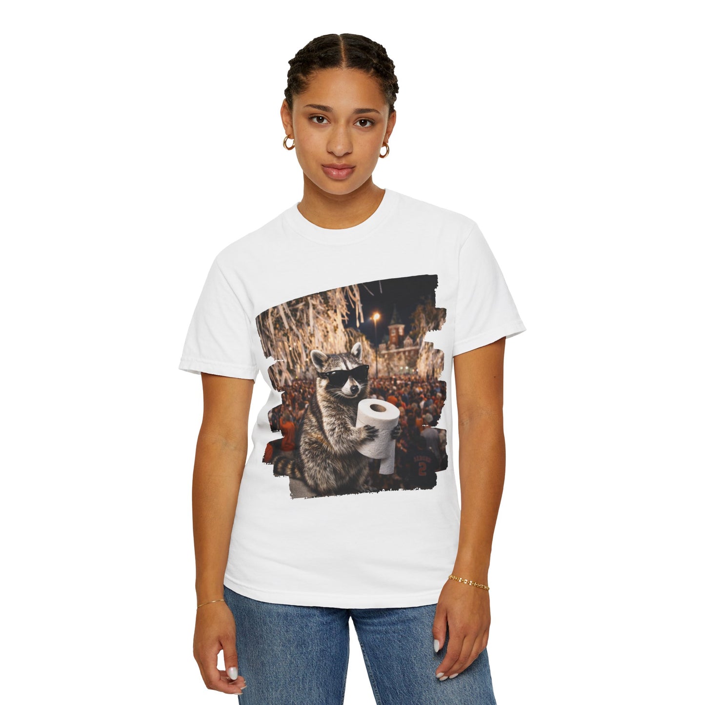 Raccoon Football T-Shirt — Comfort Colors Garment-Dyed Tee