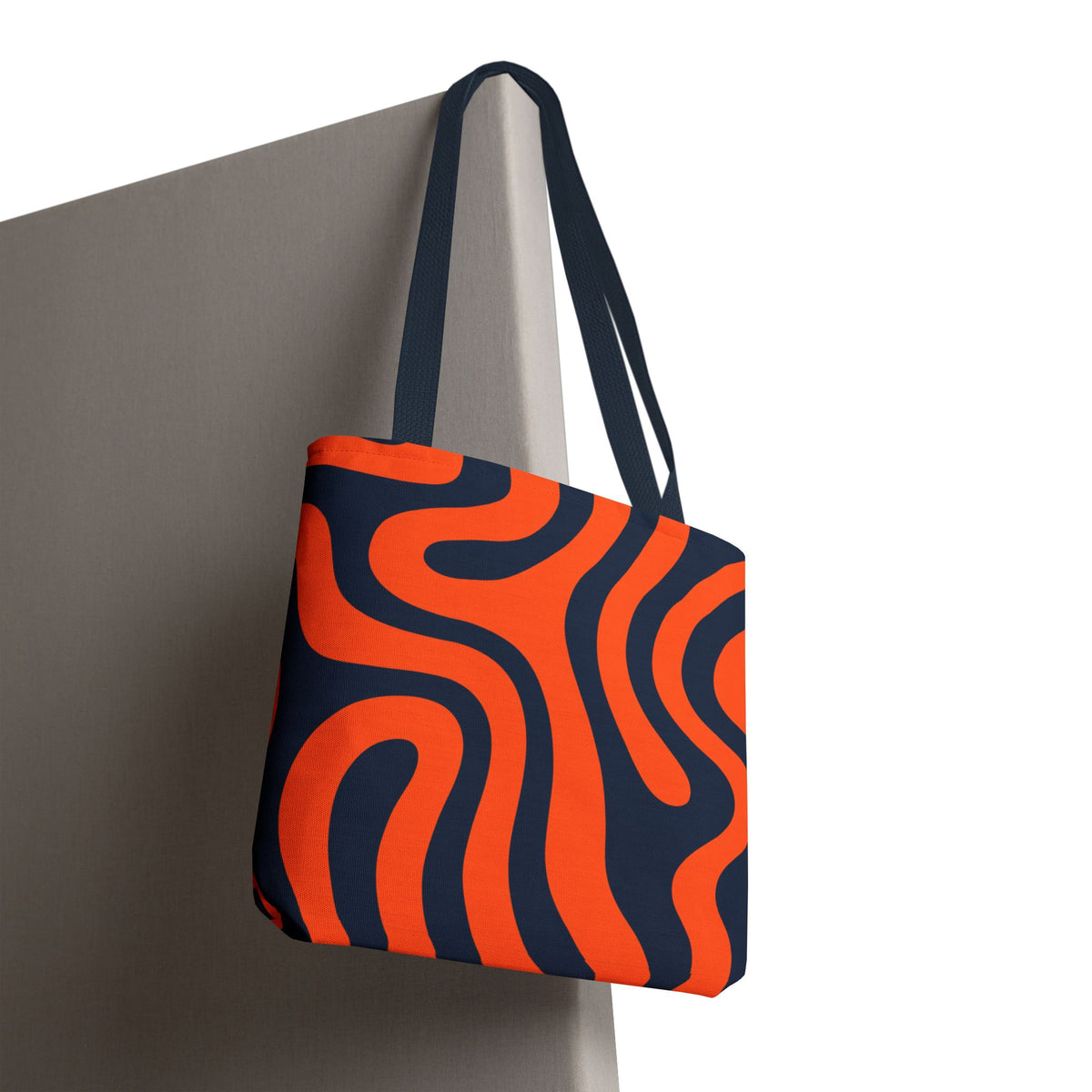 Tiger stripe Orange and Navy Tote Bag