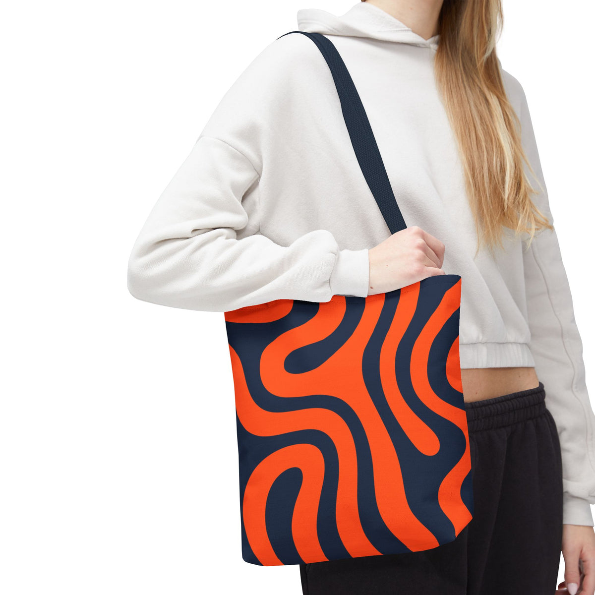 Tiger stripe Orange and Navy Tote Bag