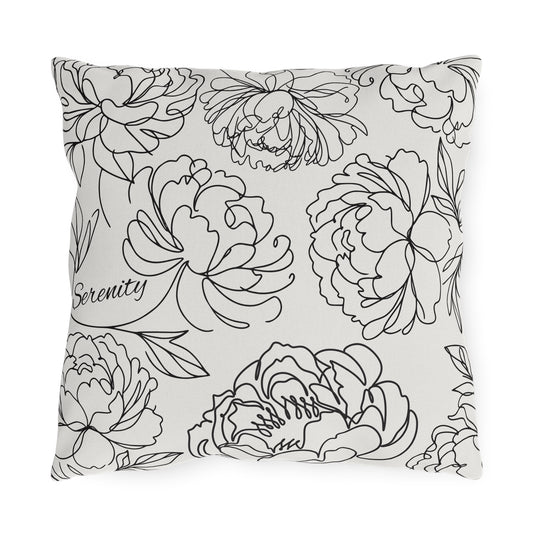 Serenity Floral Outdoor Pillows, Outdoor Decor, Garden Cushions, Patio Accessories, Home Relaxation, Water resistant, UV protection
