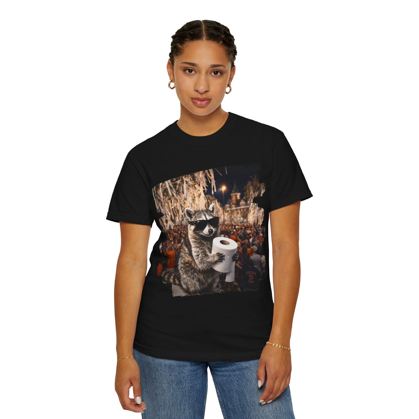 Raccoon Football T-Shirt — Comfort Colors Garment-Dyed Tee