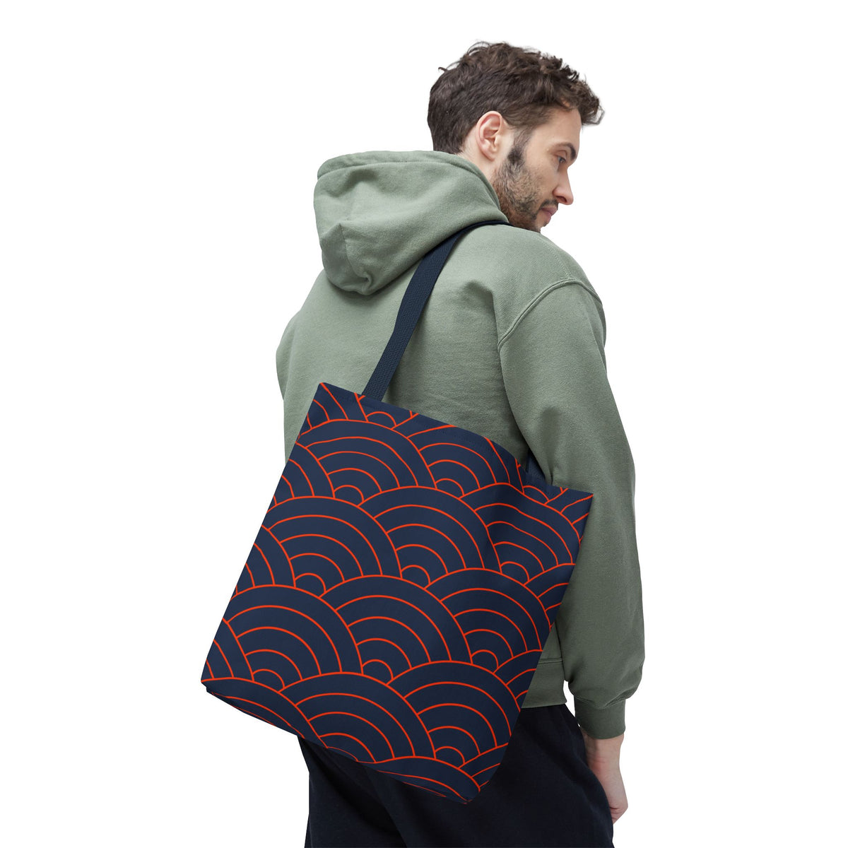 Japanese Seigaiha Wave Pattern Tote Bag