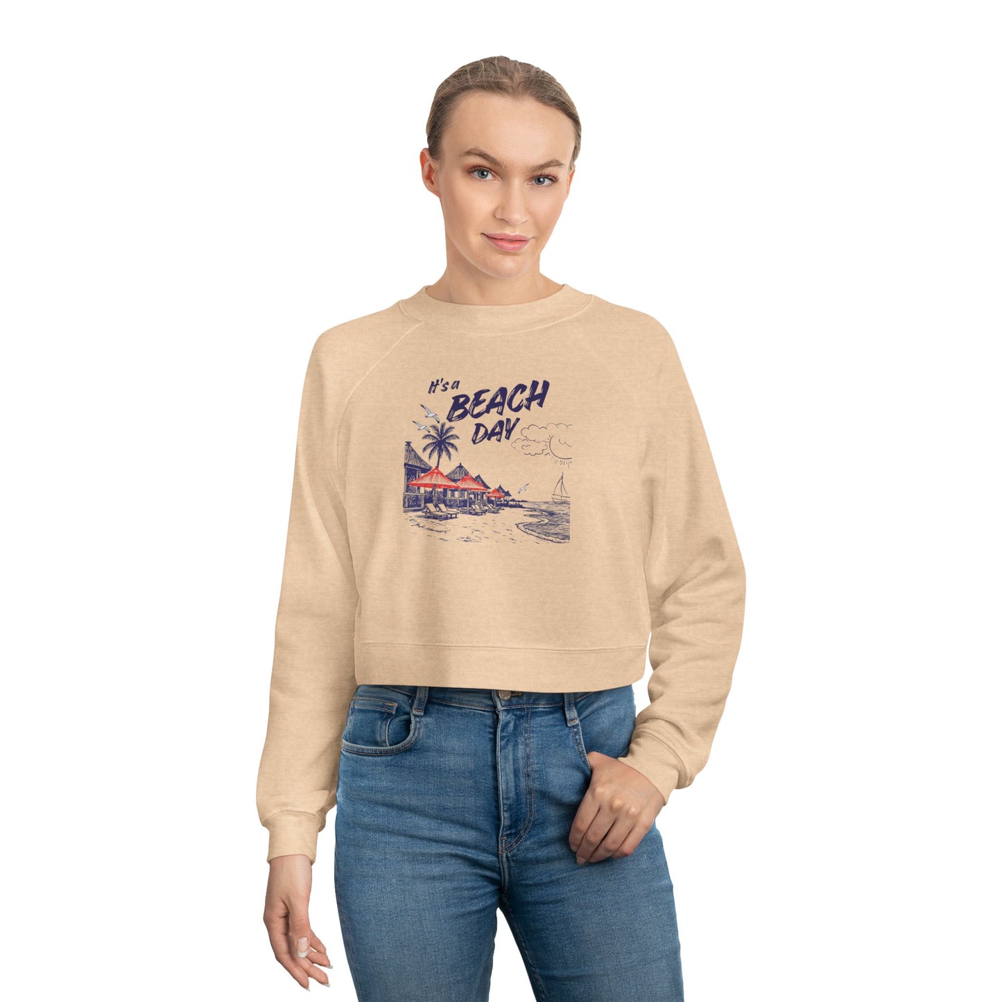 Women's Beach Vibes Cropped Pullover