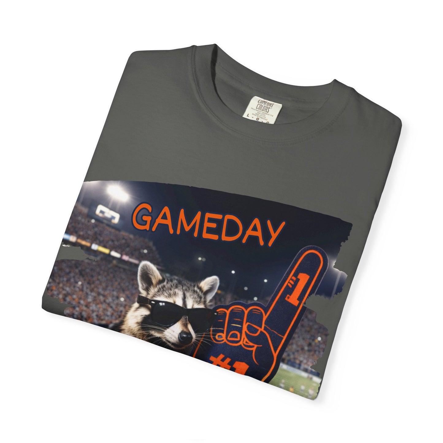 Raccoon Football Fan T-Shirt — Comfort Colors Garment-Dyed Tee