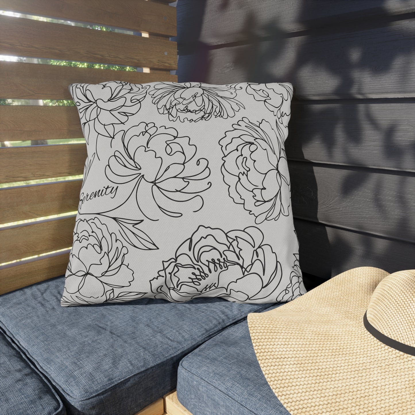 Serenity Floral Outdoor Pillows, Outdoor Decor, Garden Cushions, Patio Accessories, Home Relaxation, Water resistant, UV protection