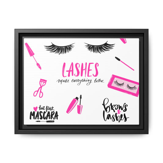 Framed Lashes Make Everything Better| Matte Canvas Wall Art