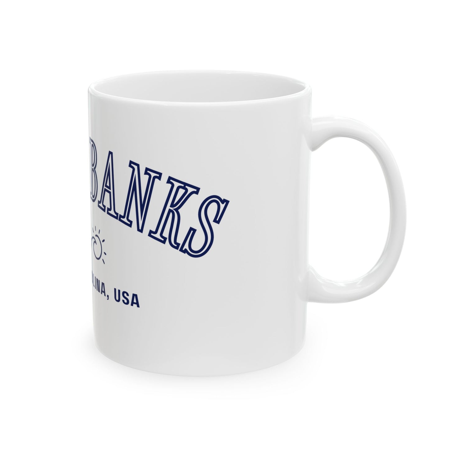 Outer Banks Ceramic Mug - Coffee or Tea Cup, Beach Lover Gift, Vacation Souvenir, Ceramic mug,  Drinkware, Travel Mug, Minimalist,