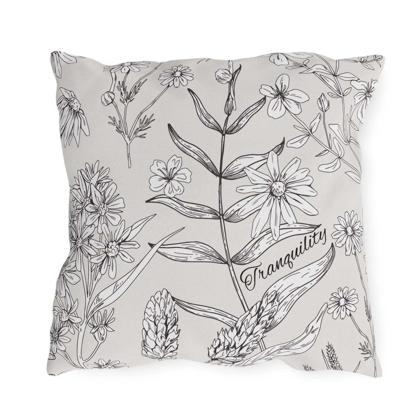 Tranquility Floral Outdoor Pillows, Outdoor Decor, Garden Cushions, Patio Accessories, Home Relaxation, Water resistant, UV protection