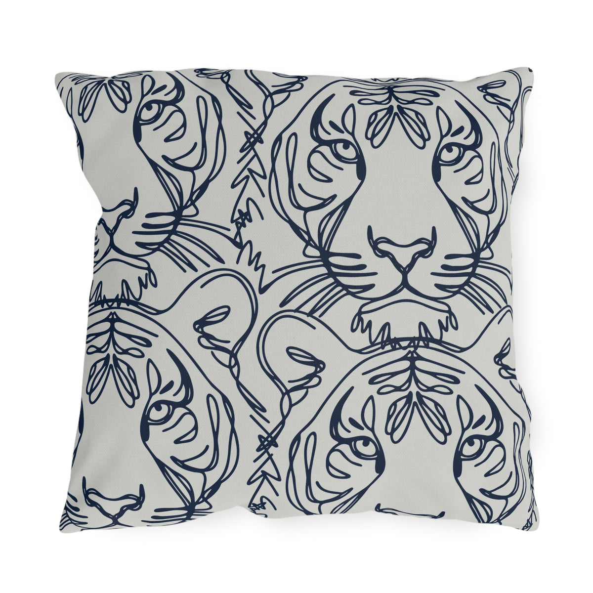 Tiger Line Art Outdoor Pillow