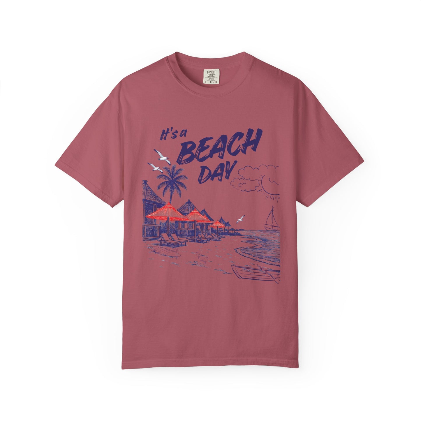 Beach Day Beach Night T-Shirt — Front & Back Beach Scene Unisex Tee