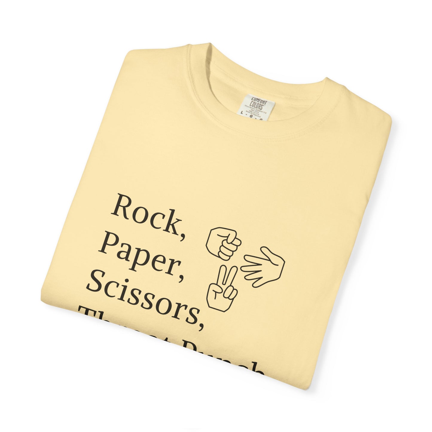 Rock Paper Scissors Throat Punch T-Shirt — Funny Adult Graphic Tee