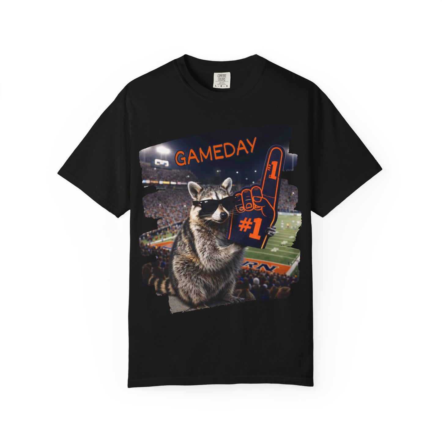 Raccoon Football Fan T-Shirt — Comfort Colors Garment-Dyed Tee