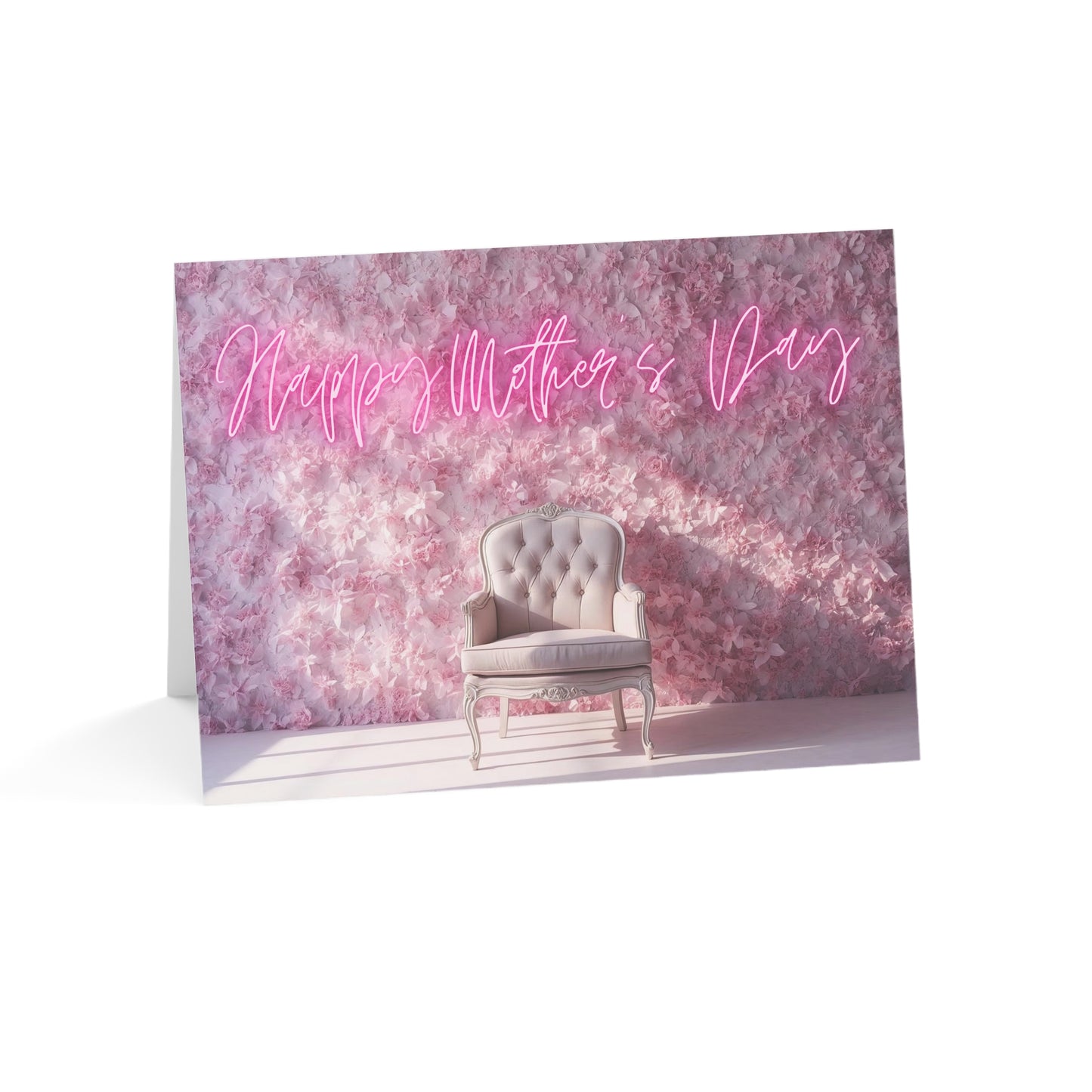 Mother's Day Greeting Card – Pink Floral Chair Design (Single or Multipack)