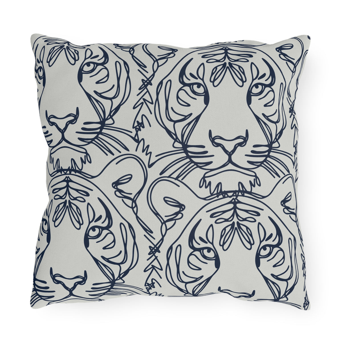 Tiger Line Art Outdoor Pillow