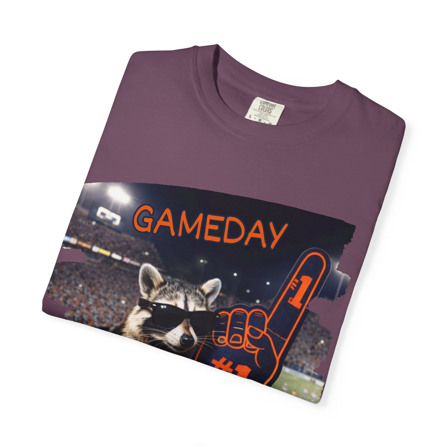 Raccoon Football Fan T-Shirt — Comfort Colors Garment-Dyed Tee