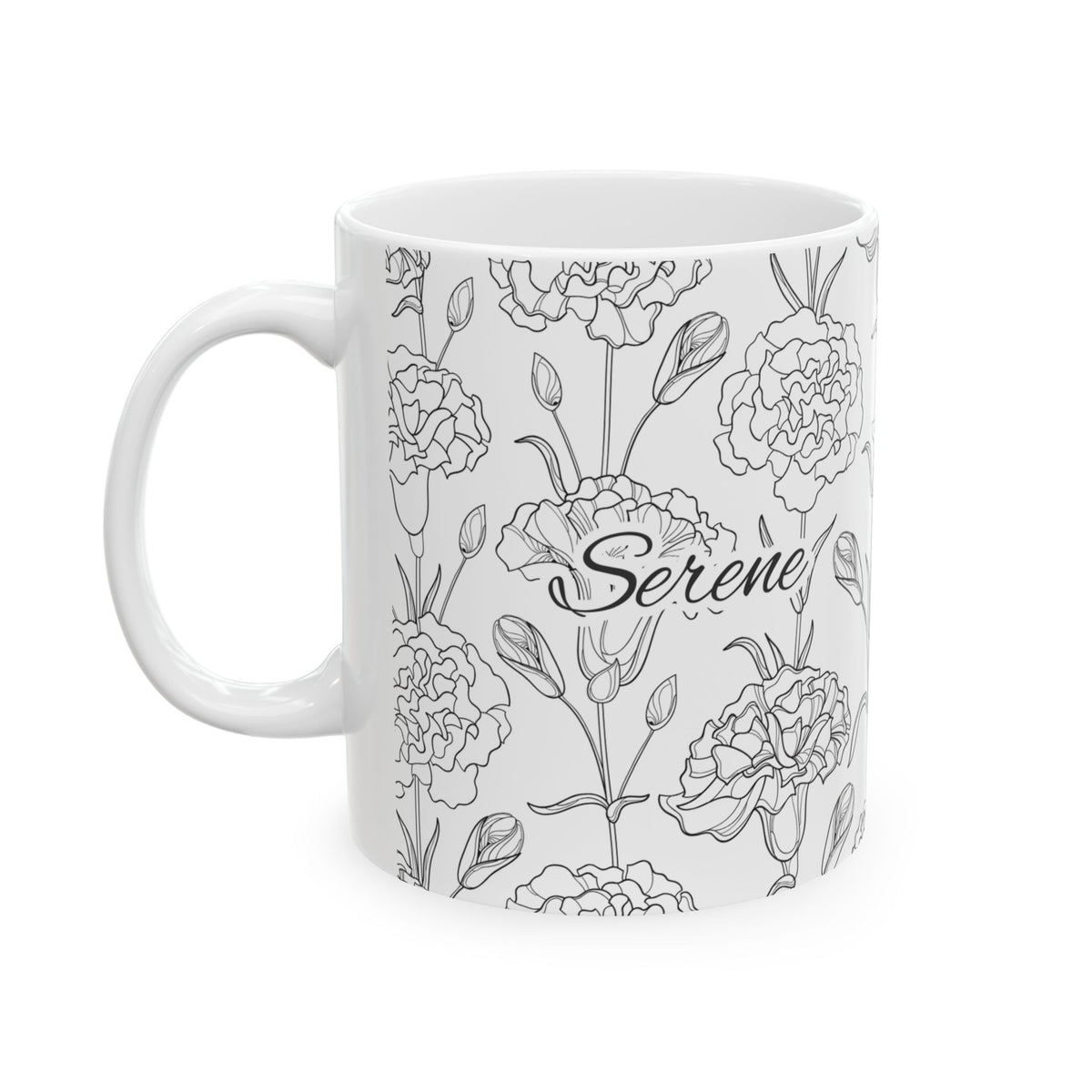 Floral "Serene" Ceramic Mug