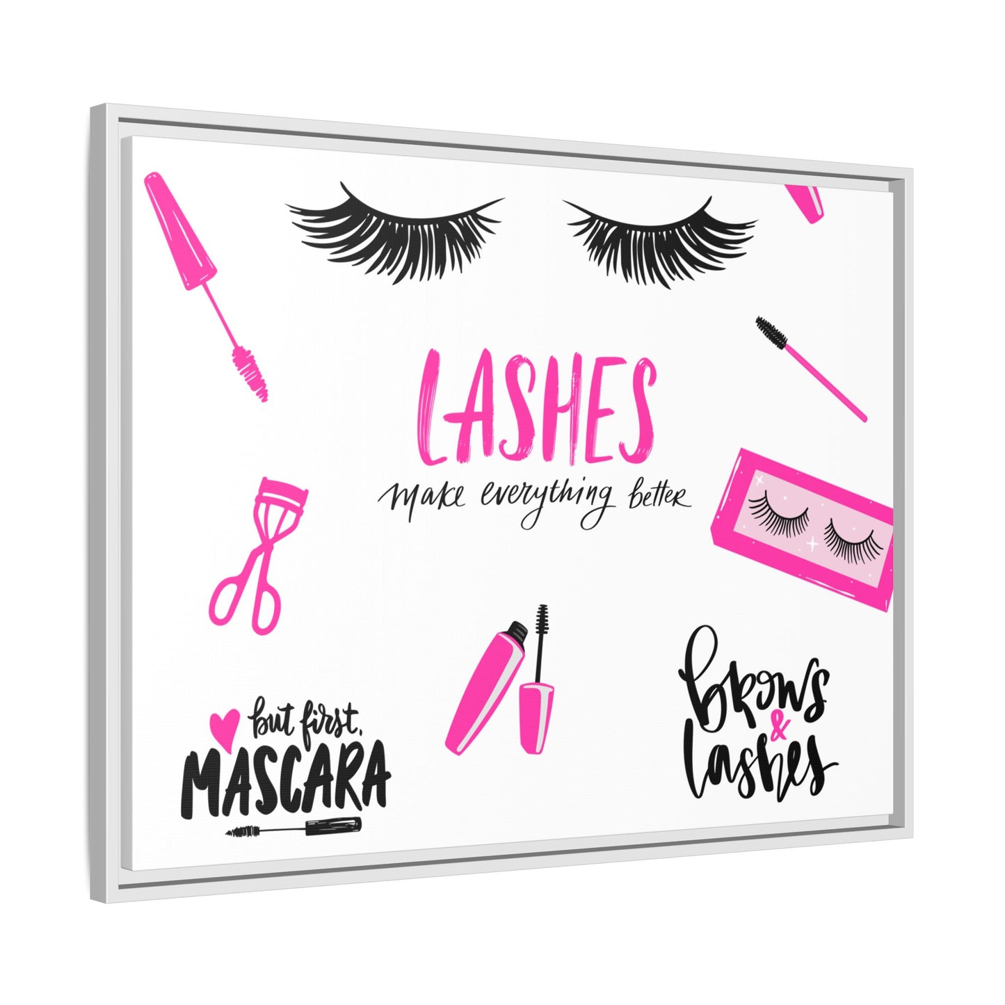 Framed Lashes Make Everything Better| Matte Canvas Wall Art