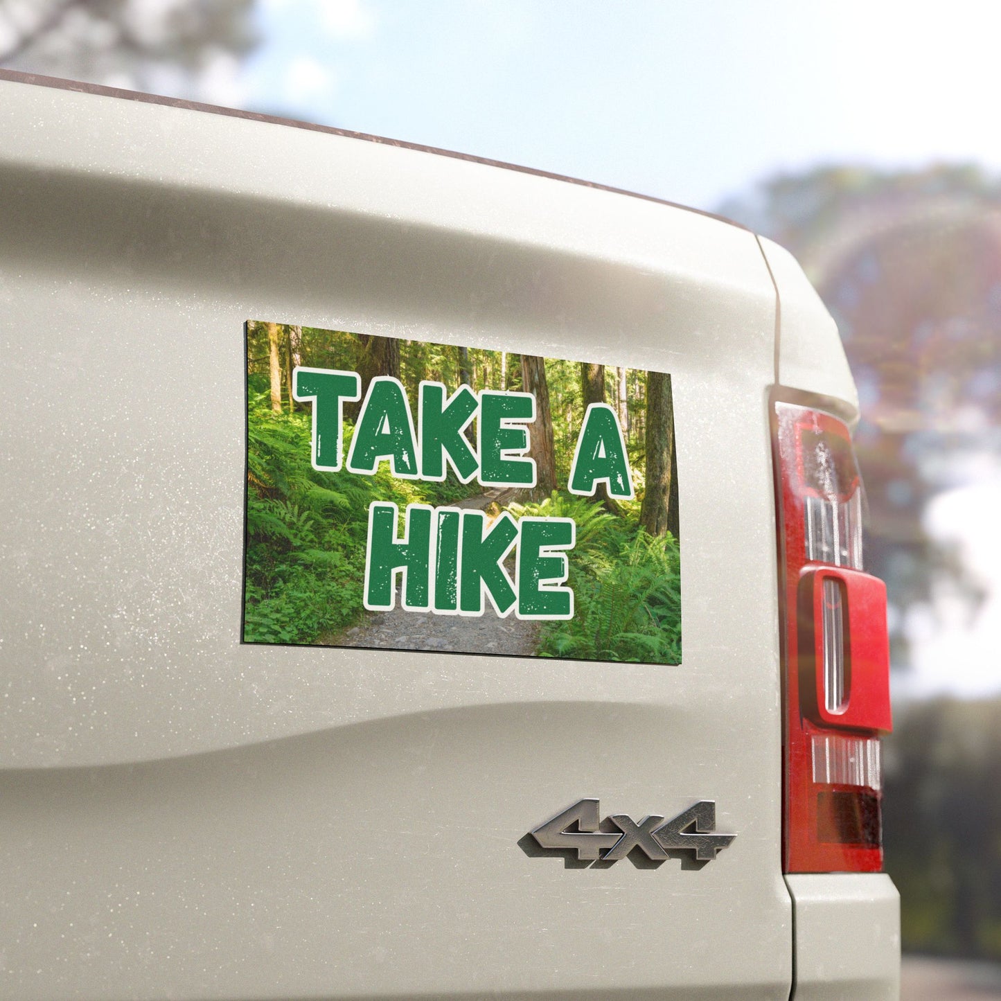 Take A Hike Car Magnet — Outdoor Trail Nature Sticker for Hikers