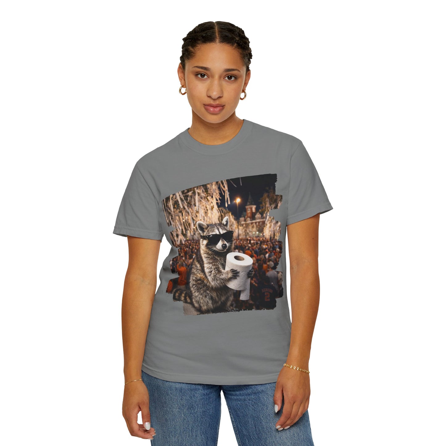 Raccoon Football T-Shirt — Comfort Colors Garment-Dyed Tee