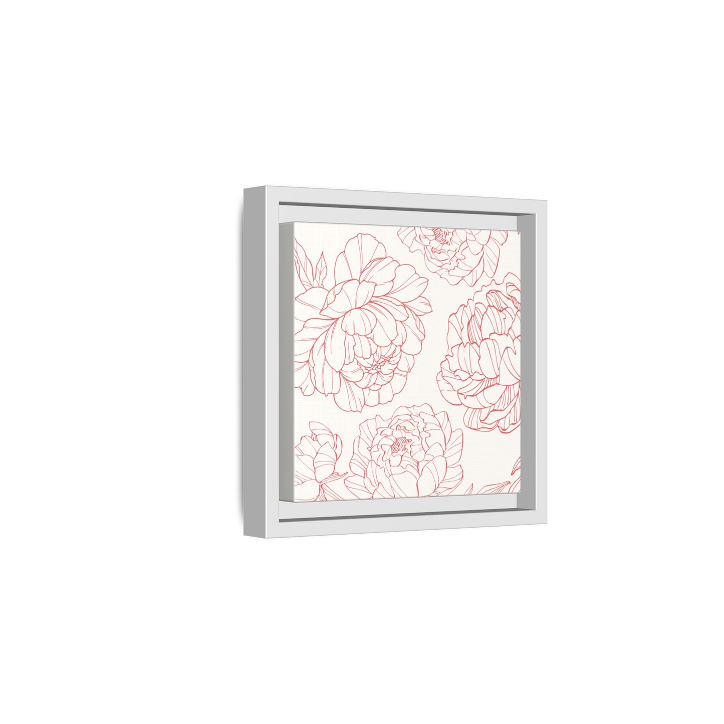 Floral Matte Canvas, White Wooden Framed, Matching Shower Curtain Available