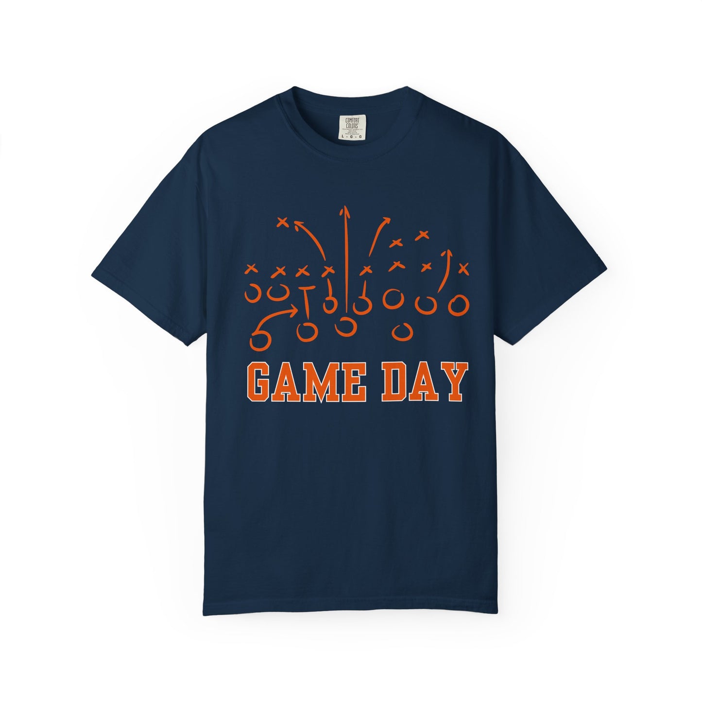 Game Day Football T-Shirt — Hand-Drawn Orange Play Routes