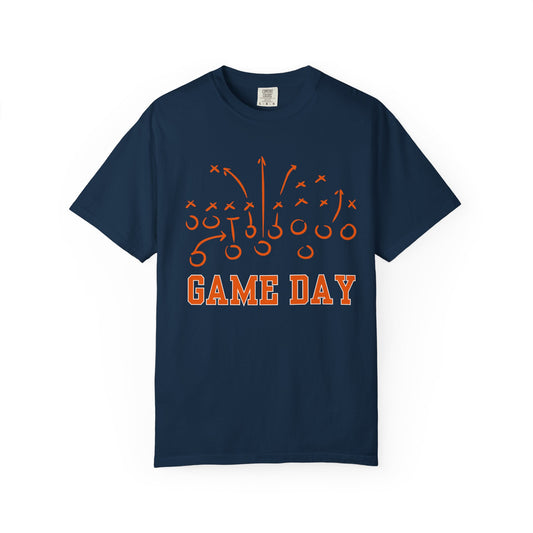Game Day Football T-Shirt — Hand-Drawn Orange Play Routes