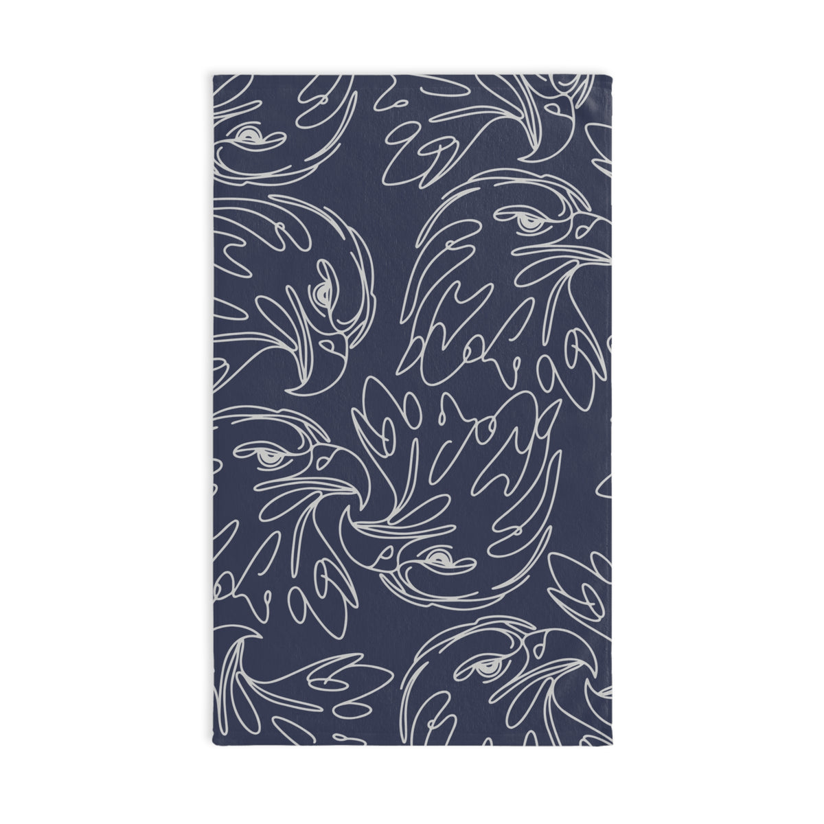 Eagle line art Hand Towel -Cream on Navy