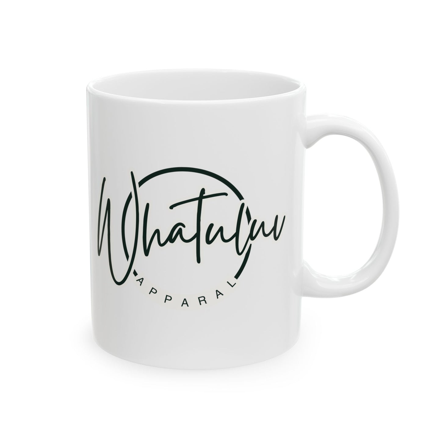 Whatuluv Logo, Ceramic Mug, Coffee Cup, Gift for Her, Tea Lover, Kitchen Decor, Personalized Drinkware, hot or cold liquids, Dishwasher safe