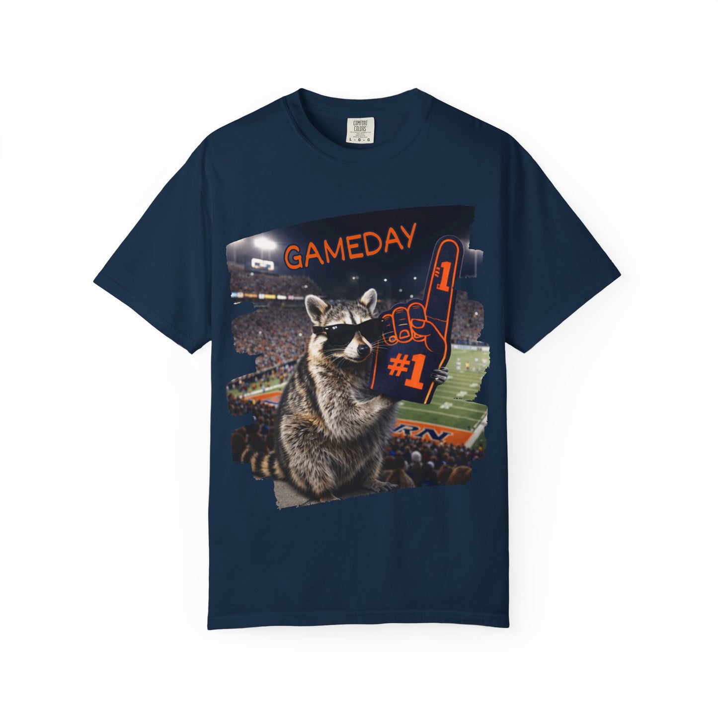Raccoon Football Fan T-Shirt — Comfort Colors Garment-Dyed Tee