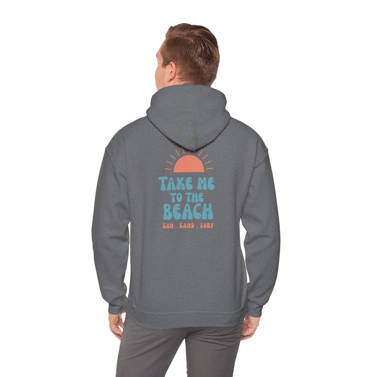 Beach Vibes Hoodie with 'Take Me to the Beach' Design, Casual Sweatshirt, Summer Apparel, Gift for Beach Lovers, Comfortable Pullover