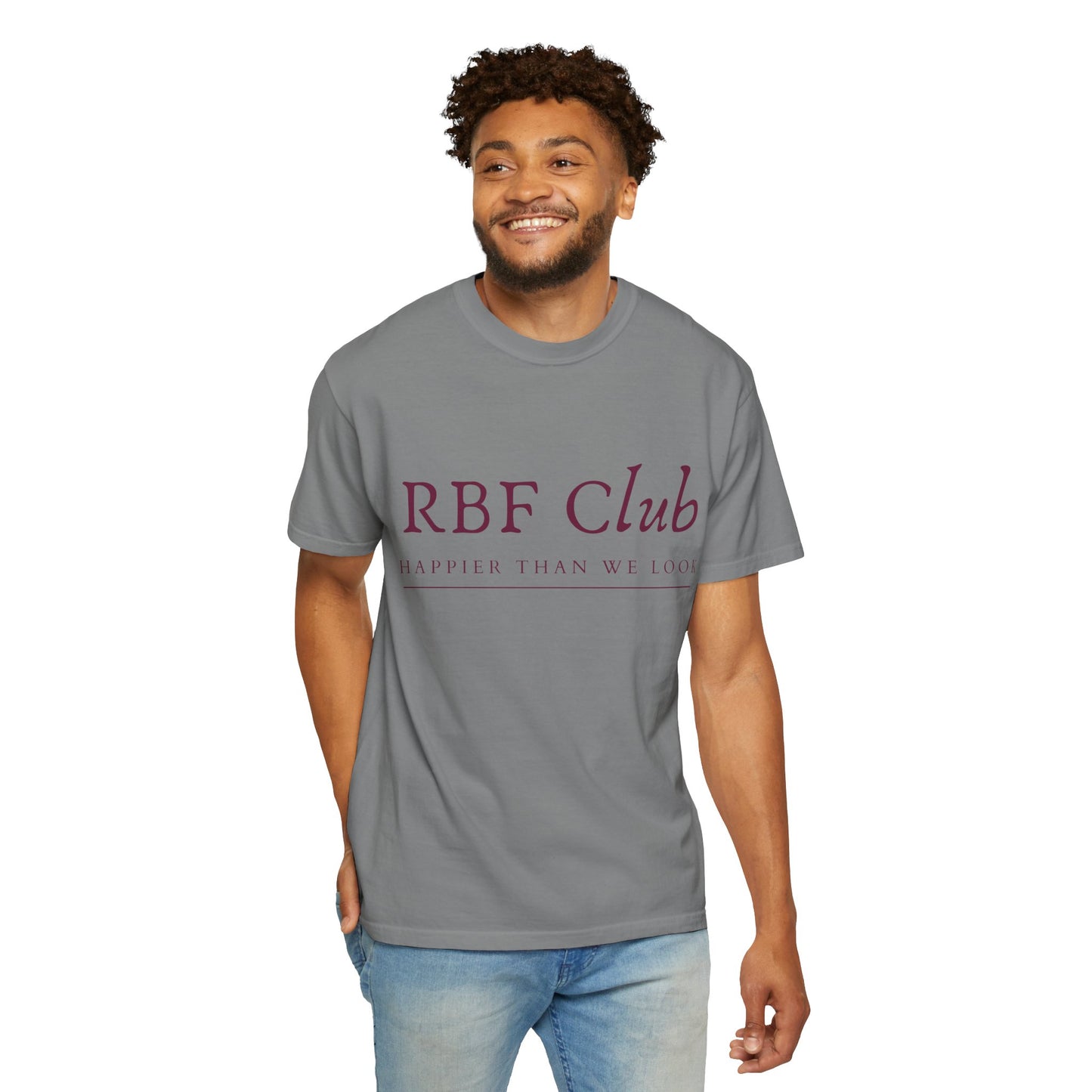 RBF Club T-Shirt — "Happier Than We Look" Unisex Graphic Tee