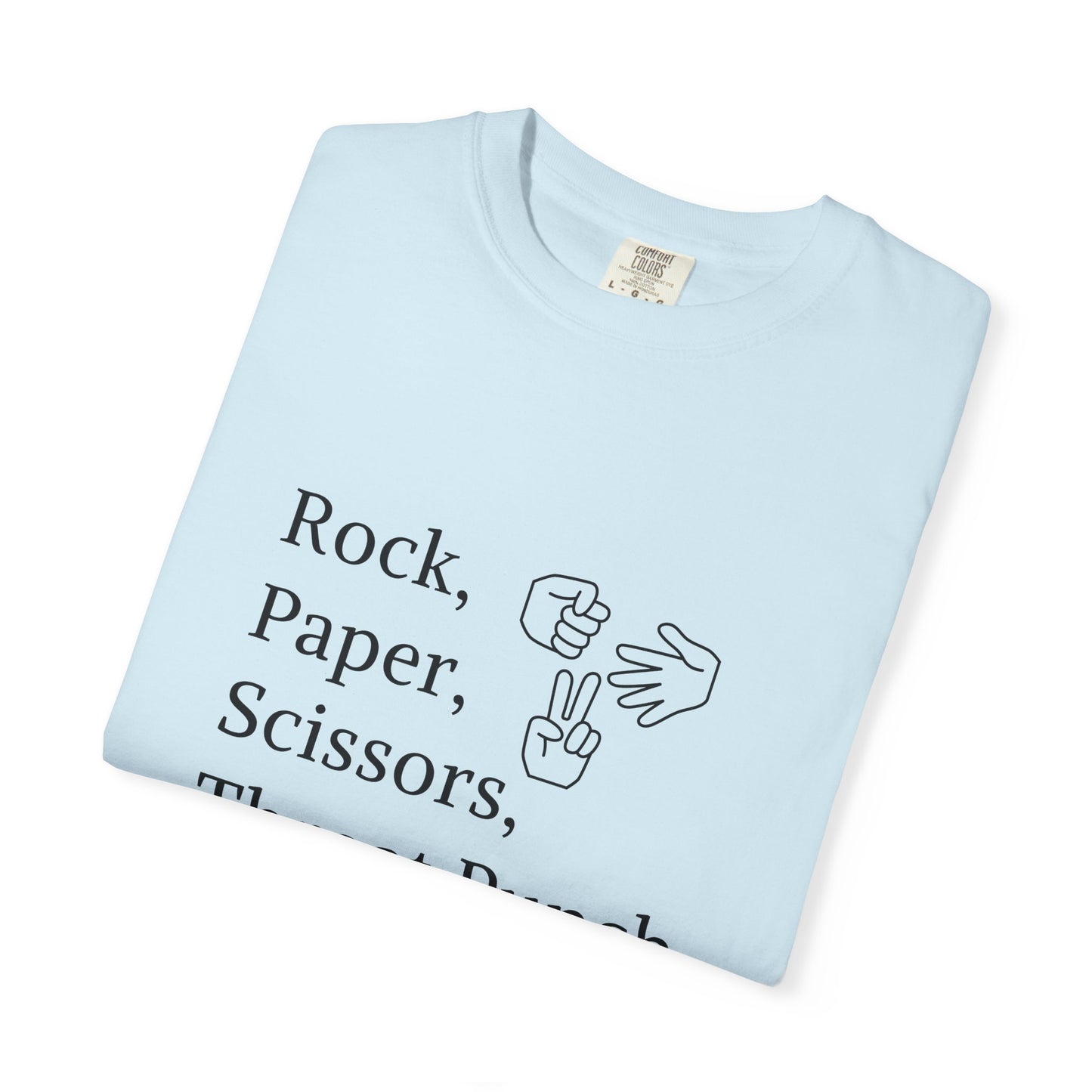 Rock Paper Scissors Throat Punch T-Shirt — Funny Adult Graphic Tee