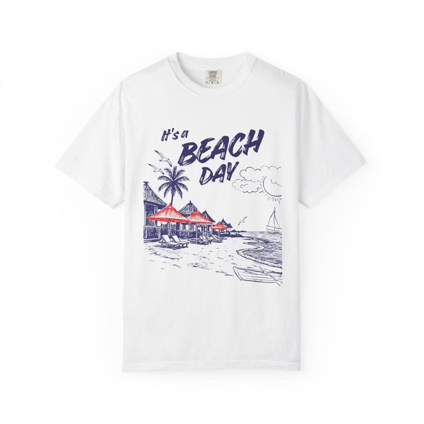 Beach Day Beach Night T-Shirt — Front & Back Beach Scene Unisex Tee