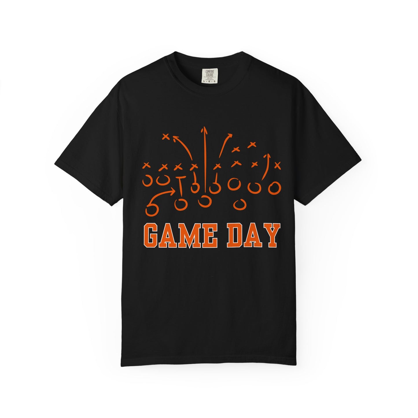 Game Day Football T-Shirt — Hand-Drawn Orange Play Routes