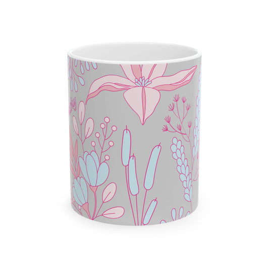 Worthy- Floral Ceramic Mug, Coffee Cup, Gift for Garden Lovers, Cozy Home Decor, Birthday, Mothers Day Gift, Subtle Inspiration, tea cup