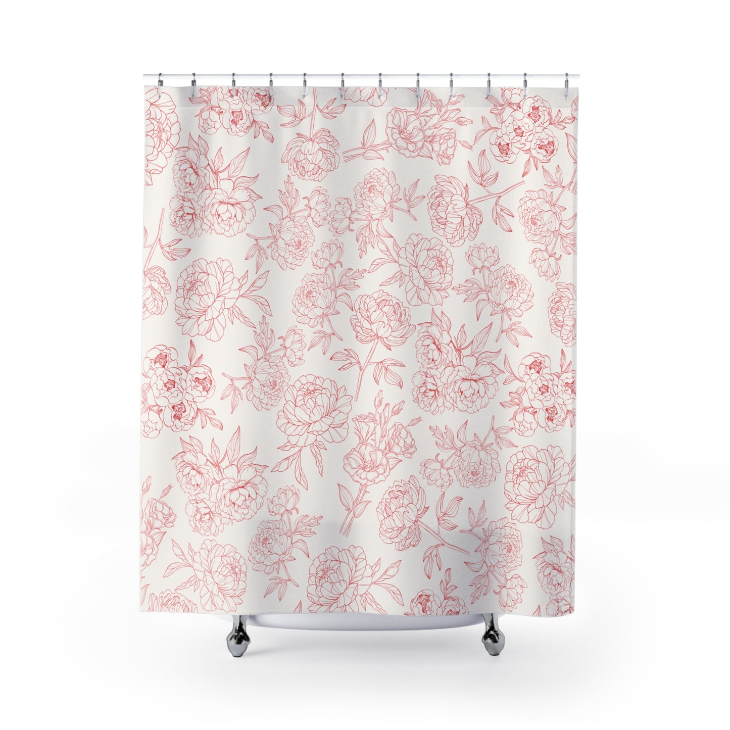 Blush Peony Shower Curtain | Floral Bathroom Decor