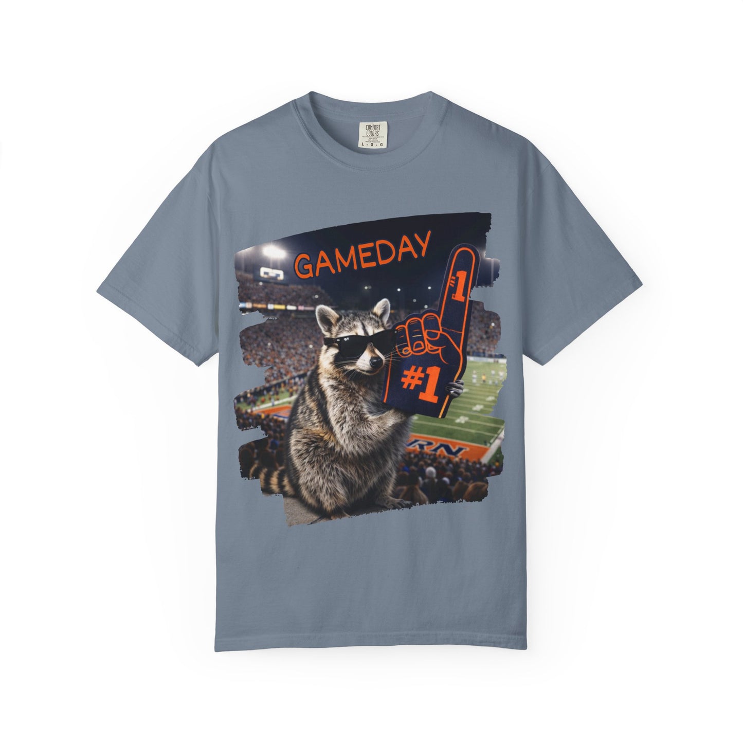 Raccoon Football Fan T-Shirt — Comfort Colors Garment-Dyed Tee