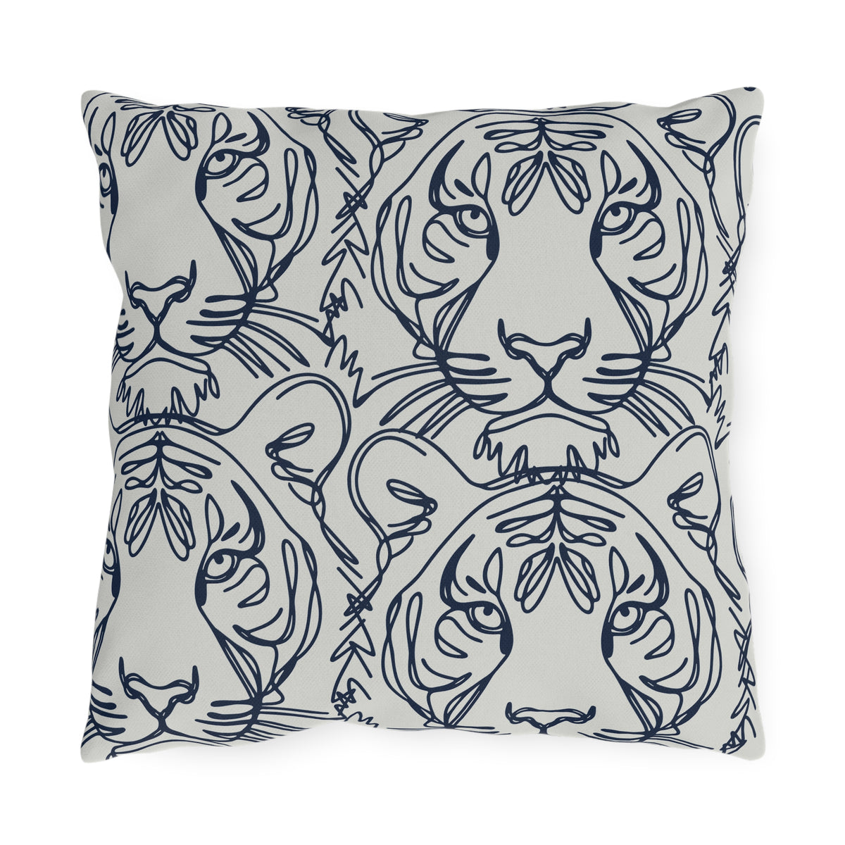 Tiger Line Art Outdoor Pillow