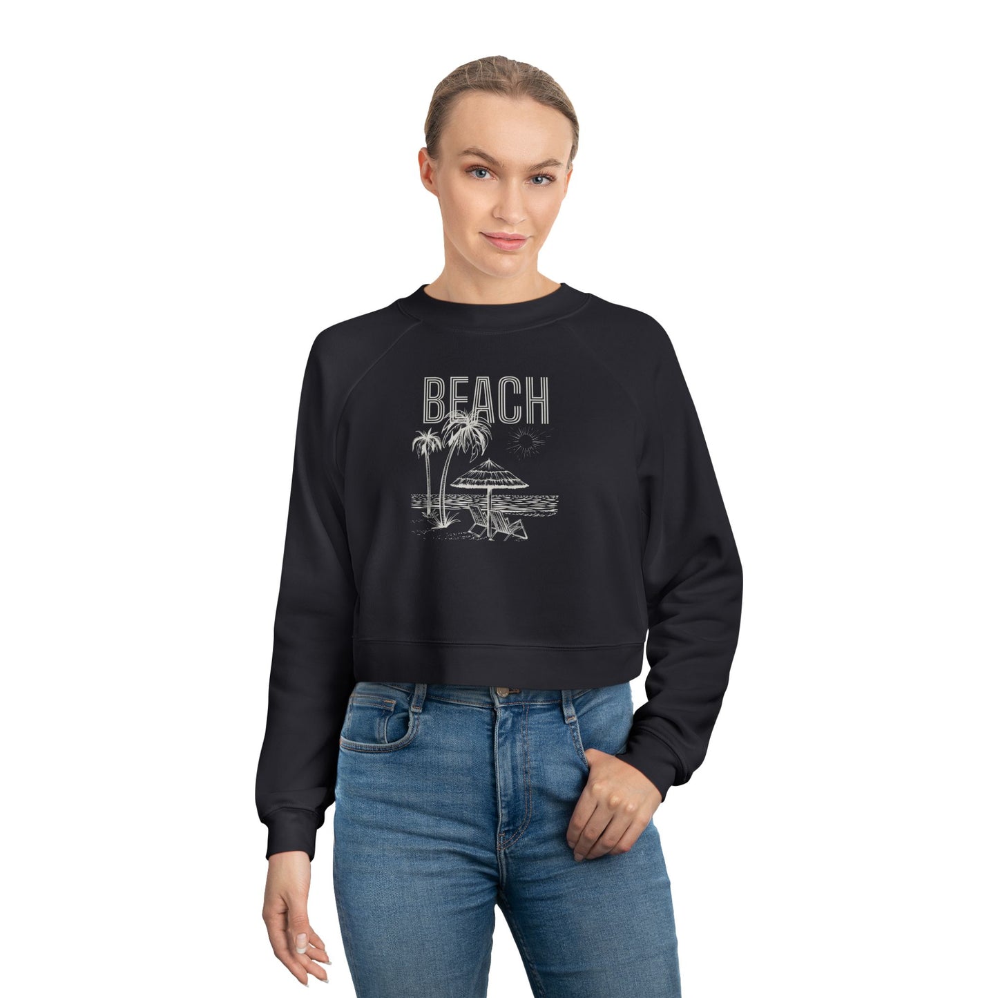Women's Beach Vibes Cropped Pullover