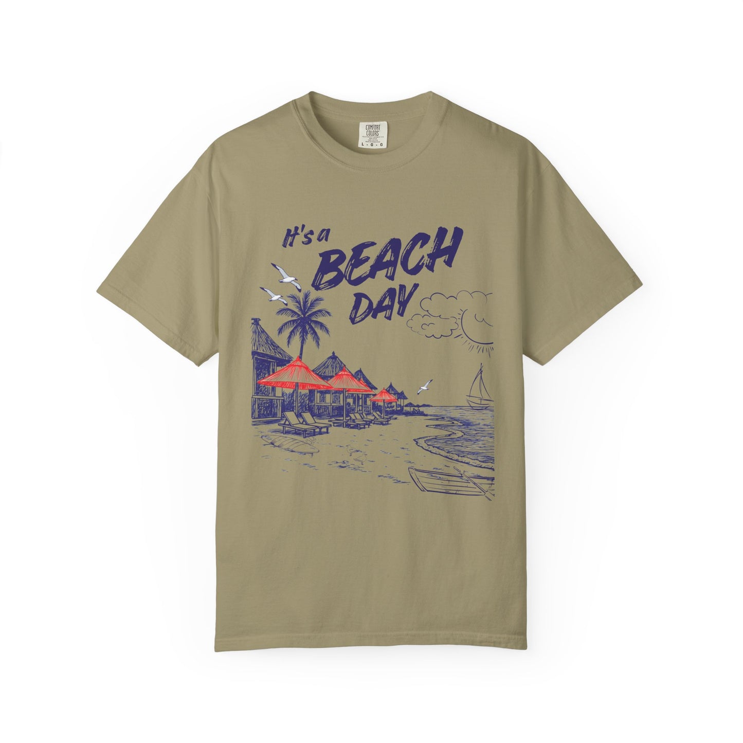 Beach Day Beach Night T-Shirt — Front & Back Beach Scene Unisex Tee