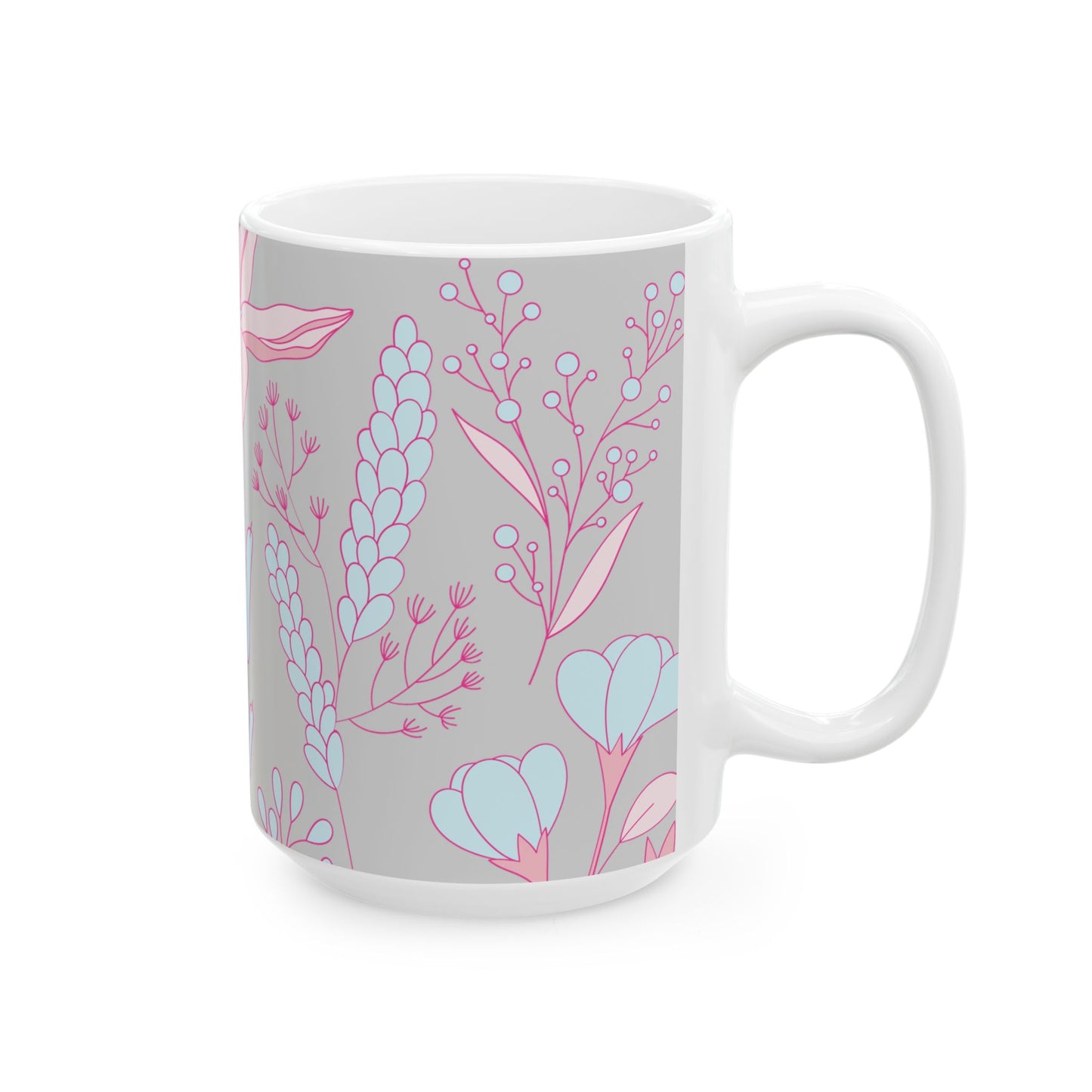 Worthy Floral Ceramic Mug — Inspirational Coffee & Tea Cup, Gift for Garden Lovers (11oz/15oz)