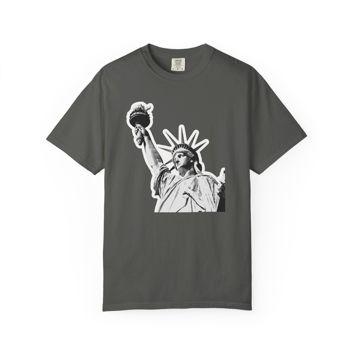 Statue of Liberty Graphic T-Shirt — Vintage Monochrome NYC Tee